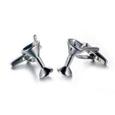 Cocktail Cup Glasses Shape Cuff links for Men's Suit Shirt Accessories Silver