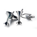 Cocktail Cup Glasses Shape Cuff links for Men's Suit Shirt Accessories Silver