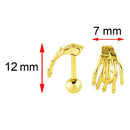 Pair Of Fashionable Men Punk Rock Style Stud Earrings Fashion Accessory Gold