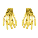 Pair Of Fashionable Men Punk Rock Style Stud Earrings Fashion Accessory Gold