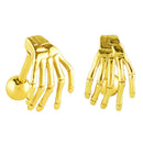 Pair Of Fashionable Men Punk Rock Style Stud Earrings Fashion Accessory Gold