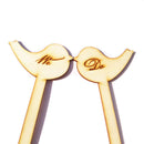 Set of 2pcs we do Love Birds Wooden Cake Topper Sticks Wedding Cake Photo Props