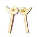 Set of 2pcs we do Love Birds Wooden Cake Topper Sticks Wedding Cake Photo Props
