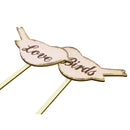 Set of 2pcs Love Birds Wooden Cake Topper Sticks Wedding Cake Photo Props