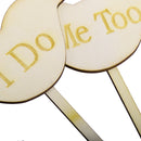 Set of 2pcs I DO ME TOO Love Birds Wedding Engagement Wooden Cake Topper
