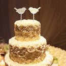 Set of 2pcs I DO ME TOO Love Birds Wedding Engagement Wooden Cake Topper