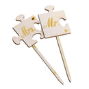 Set of 2pcs Mrs Mr Wooden Cake Topper Sticks Wedding Cake Photo Props