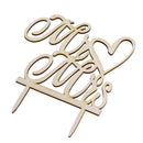 Cake Decorating Love Heart Mr Mrs Wood Cake Topper Party Wedding Favors