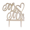 Cake Decorating Love Heart Mr Mrs Wood Cake Topper Party Wedding Favors