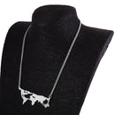 Fashion World Map Travel Abstract Pendant Collar Necklace Jewelry