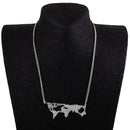 Fashion World Map Travel Abstract Pendant Collar Necklace Jewelry
