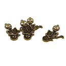 Pack of 4 Antique Bronze Skull Skeleton with Guitar Pendant DIY Jewelry Findings Making Craft Kits