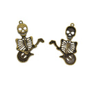 Pack of 4 Antique Bronze Skull Skeleton with Guitar Pendant DIY Jewelry Findings Making Craft Kits
