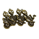 Pack of 4 Antique Bronze Skull Skeleton with Guitar Pendant DIY Jewelry Findings Making Craft Kits