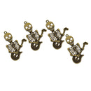 Pack of 4 Antique Bronze Skull Skeleton with Guitar Pendant DIY Jewelry Findings Making Craft Kits
