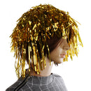 Men Women Plastic Mesh Funny Shinning Glittery Rain Hat Cap Costume Party Play Wedding Dance Stag Night Golden 30 cm
