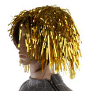 Men Women Plastic Mesh Funny Shinning Glittery Rain Hat Cap Costume Party Play Wedding Dance Stag Night Golden 30 cm