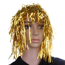 Men Women Plastic Mesh Funny Shinning Glittery Rain Hat Cap Costume Party Play Wedding Dance Stag Night Golden 30 cm