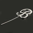 Silver Alloy Letter B Shining Crystal Rhinestone Cake Topper Birthday Cake Decor
