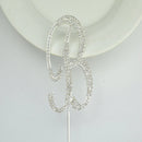 Silver Alloy Letter B Shining Crystal Rhinestone Cake Topper Birthday Cake Decor