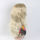 Women Boho Feather Headband Headpiece Hippie Weave Hairband Hair Accessory