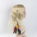Women Boho Feather Headband Headpiece Hippie Weave Hairband Hair Accessory