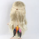 Women Boho Feather Headband Headpiece Hippie Weave Hairband Hair Accessory