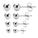 4 Pairs Jewelry Stainless Steel Mens Womens Stud Earrings Ear Plugs