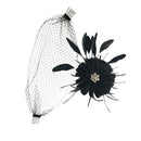 Women Girls Ladies Elegant Feather Veil Net Mesh Headwear Hair Clips Wedding Bridal Party Accessories Black