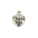 GZSSP Thank You Heart Charms Pendants for Necklace Bracelet Jewelry DIY Making Pack of 50