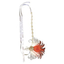 Bride Artificial Peacock Feather Headband Diamante Headwear Accessories-Red