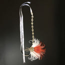 Bride Artificial Peacock Feather Headband Diamante Headwear Accessories-Red