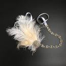 Bride Artificial Peacock Feather Headband Diamante Headwear AccessoriesBeige