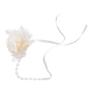 Bride Artificial Peacock Feather Headband Diamante Headwear AccessoriesBeige