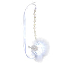 White Feather Sparkly Rhinestone Headband Hair Band for Bridal Wedding