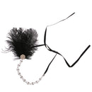 Black Feather Fascinator Rhinestone Hair Band Headband for Bride Wedding