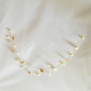 Wedding Bridal Women Pearl Leaves Garland Headband Hairband Headpiece Gold