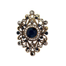 Royal Blue Rhinestone Crystals Brooch Vintage Style Broach Pins Women Jewelry