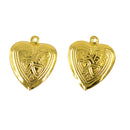 Pack of 20 Gold Heart Stamped with leaf and branch Charms Pendant for Necklace Bracelet DIY Jewelry Making
