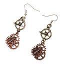 Rustic Alloy Steampunk Cogwheel Wristwatch Gear Earrings Goth Punk Dangle Earrings Jewerly