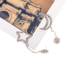 2pcs Unique Rhinestone Dangle Drop Moon and Star Shape Asymmetric Earrings