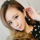 2pcs Unique Rhinestone Dangle Drop Moon and Star Shape Asymmetric Earrings