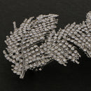 Fashion Full Crystals Feather Hair Clip Barrette Wedding Bride Accessories