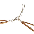 Vintage Long Sweater Chain Geometry Pendant Flocking Necklace for Women Brown