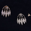 Elegant Crystal Triangle Exaggerated Hanging Stud Earrings for Women Party Gifts Gold