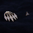 Elegant Crystal Triangle Exaggerated Hanging Stud Earrings for Women Party Gifts Gold