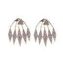 Elegant Crystal Triangle Exaggerated Hanging Stud Earrings for Women Party Gifts Gold