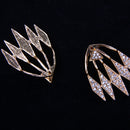 Elegant Crystal Triangle Exaggerated Hanging Stud Earrings for Women Party Gifts Gold