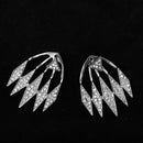Elegant Crystal Triangle Exaggerated Hanging Stud Earrings for Women Party Gifts Silver