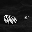 Elegant Crystal Triangle Exaggerated Hanging Stud Earrings for Women Party Gifts Silver